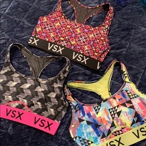 Set of three racerback VSX Sports Bras